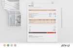 Armo es un modelo de factura fácil de usar con un aspecto de negocios elegante, simple y agudo. Hay un fuerte énfasis en el uso, por lo que toda la información está envuelta en un diseño sofisticado, confiable y agradable que mezcla perfectamente la forma y la función.